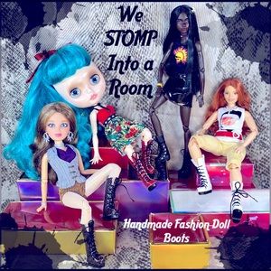 🎨 Handmade Lace-Up Fashion Doll Boots